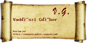 Vadászi Gábor névjegykártya